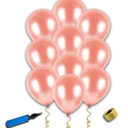 Decor Mantra Metalic Balloons with Manual Hand Balloon Pump for Birthday Party Decoration and Baby Shower Celebartion - Rose Gold - Pack of 52-image-45