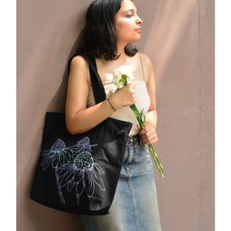 Ecoright Large Zipper Tote Bag - Night Garden-image-72