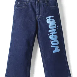 Under Fourteen Only Denim Woohoo Text Printed Jeans - Navy Blue-picture-9