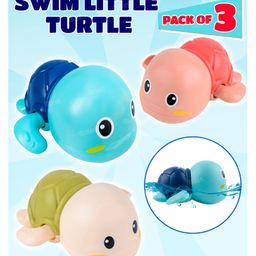 Fiddlerz Wind-Up Swimming Turtle Bath Toys for Babies Fun Floating Water Play Clockwork Swimming Action Bathtub Pool Toys Interactive Water Toys for Boys and Girls- (Pack of 3)-7