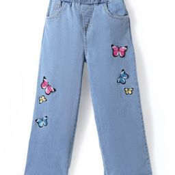 Mark & Mia Denim Full Length Jeans With Butterfly Embroidery - Blue-image-97