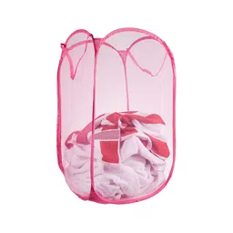 Kuber Industries Pink Laundry Bag With Handle-12