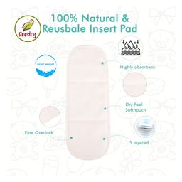 Deedry Cloth Diapers Reusable, Adjustable with Snap Buttons & comes with 2 Insert - Grey-Yellow image 4