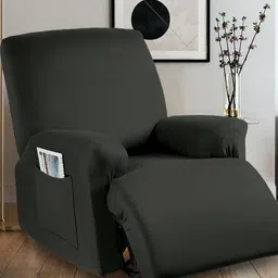 Myntra Elegant Homes Grey Solid Polyester 1 Piece Sofa Cover With Arms-image-82