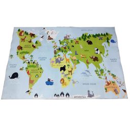 Hop N Play World Map with Animal Large Size Non-Slip Educational  Rug,  Play & Learn image 5