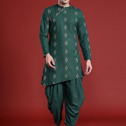 Anouk Men Ethnic Motifs Embroidered Angrakha Kurta with Salwar-image-23
