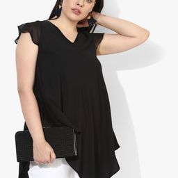 Qurvii Plus Size Black Solid Tunic-91