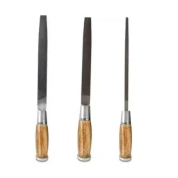 LXMI 304.8 mm (12 inch) Steel Flat, Half Round and Round File Tool with Wooden Handle, AZWFHR12_2 (Set of 3)-28