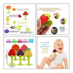 NeonateCare Kids Set Of 3 Strawbeery Apple & Peach Shape Silicon Teethers image 4