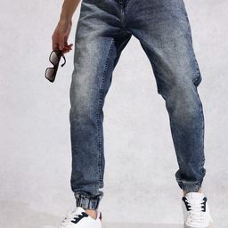 WROGN Men Jogger Fit Heavy Fade Stretchable Jeans-image-87