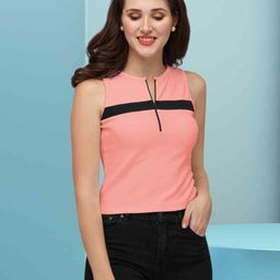 DressBerry Checked Scuba Tank Crop Top-image-71
