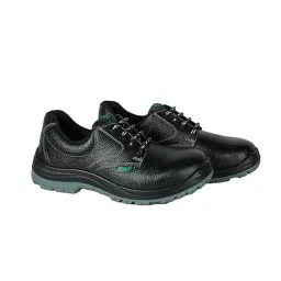 K Safe Metallic Toe Safety Shoes Double Density PU Sole Low Ankle Black Buff Barton Grain Leather Size UK7, IronWalk-image-82