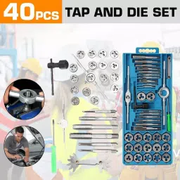 uptodatetools Tap and Die Set Brad Points M3 to M12 Dia. Alloy Steel (Set of 40 Pcs) image 3