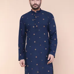 W & G Geometric Printed Mandarin Collar Pure Cotton Kurta With Trousers-picture-34
