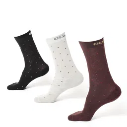 OLWEN Men Pack Of 3 Patterned Cotton Calf Length Socks-50