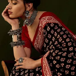 Sangria Printed Dadu Saree With Blouse Piece-picture-20