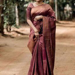 bigben textile Women Woven Design Silk Blend Banarasi Saree-picture-13
