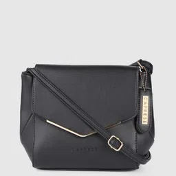 Caprese Black Solid Sling Bag-48