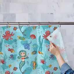 ArtzFolio Blue & Red Printed Water Proof Shower Curtain-image-68