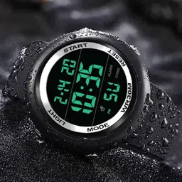 Hala Men Patterned Aluminium Dial & Wrap Around Straps Digital Watch SILVER-BEN-2022-15