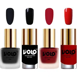 VOLO Set Of 4 Velvet Matte & Extra Shine Nail Polish-8 ml & 9.9 ml Each Shade 05-36-3-38 image 1