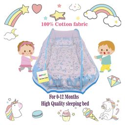 Kwitchy Baby Luxury Bedding for New Born Cushioned Mattress & Carry Nest Cum Sleeping Bag Blue-15