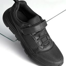 Pine Kids School Shoes with Velcro Closure -  Black-image-11