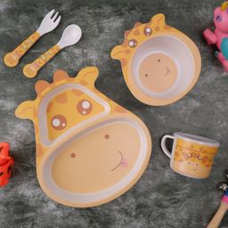 The Bamboo Co Bamboo  Bamboo Kids Feeding Set of 5- Goofy Giraffe-image-52