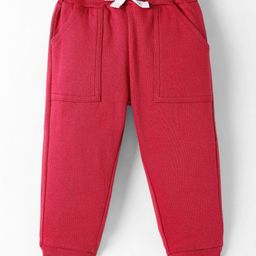 Zero Interlock Knit Full Length Solid Colour Lounge Pant - Red-image-6