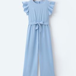 Mark & Mia Frill Sleeves Solid Jumpsuit - Blue-image-29