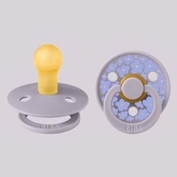BIBS Bibs Studia Collection Colour Latex Round Pacifier Nipple Size 1 Pack of 2 - Fossil Grey Mix-image-4