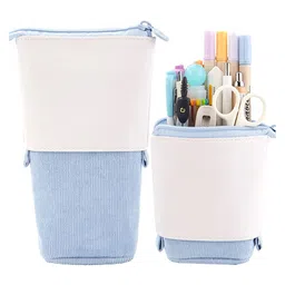 Elecart Stand Up Pencil Case - Telescopic Pen Pouch, Transformer Pencil Holder, Large Capacity Makeup Bag, Travel Cosmetic Organizer for Women, School & Office Supplies Storage (Colour May Vary)-picture-36