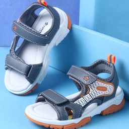 Cute Walk by Babyhug Velcro Closure Sandal With Colour Block - Grey-image-57