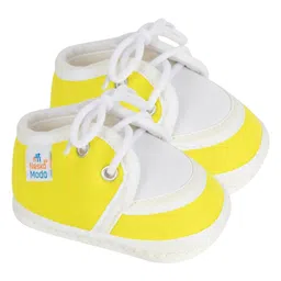Neska Moda Colour Blocked With Lace Up Closure Booties - Yellow-picture-43