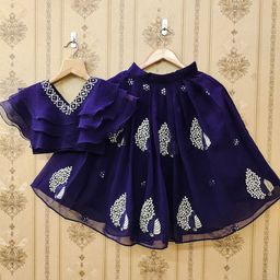 Helene Girls Embroidered Thread Work Ready to Wear Lehenga &-picture-32