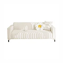 Lukzer Yellow Printed Polyester 1 Piece Sofa Cover With Arms-image-59