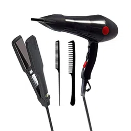 UKSTYLZ Set Of 4 Dryer 2000 Watts With Straightener 329 & Combs-0