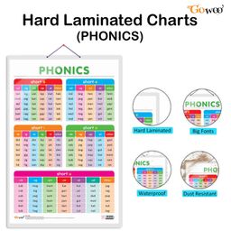 Gowoo Set of 2 Baarahkhadee and PHONICS 1 Early Learning Educational Charts Non-Tearable and Waterproof Double Sided Laminated - Multicolour image 2