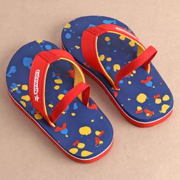 Cute Walk by Babyhug Slip On  Flip Flops with Colour Slash Print-  Red image 2