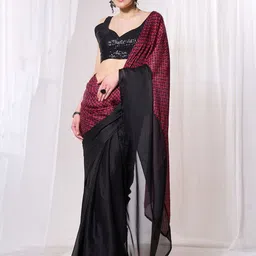 Kalista Women Pure Chiffon Colourblocked Ready to Wear Saree-image-41