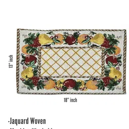 ANA 8-Pcs Beige & Green Printed Rectangular Table Placemats image 5