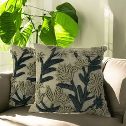 LUSHLYF Green Set of 2 Quirky Square Cushion Covers-58