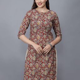 ETRAANA Printed Pure Cotton Round Neck Kurta-image-25