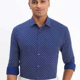 Allen Solly Men Spread Collar Micro Ditsy Printed Cotton Slim Fit Formal Shirt-image-31