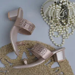 Froh Feet Women Embellished Block Sandals-53