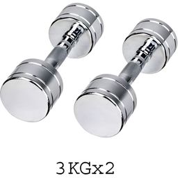 HackerX 2 Pieces Steel Chrome Dumbbells - 3 kg Each-27