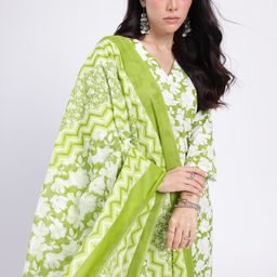 Anouk Rustic Floral Printed Straight Kurta With Trousers & Dupatta-47