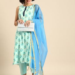 Anouk Women Floral Printed Regular Kurta With Trousers & Dupatta-10