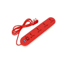 Econe Red Surge Protector Cable Length of 4.4mtr, 4+1 (MAGIC RED) 6 AMP-39