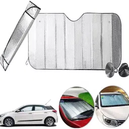Auto Pearl F129 Dashboard Sun Shade Cover with Suction Cup for Elite i20 (Silver)-26